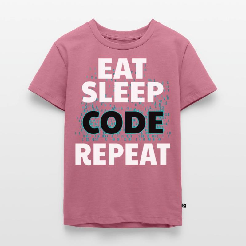 Eat Sleep Code Programmation informatique Nerd Java T-shirt Premium bio Enfant