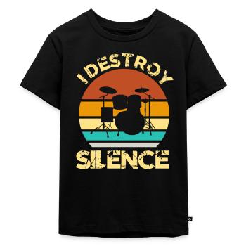 Drummer Drummer Drummer Retro Gift - Kids Premium Organic T-Shirt - black - Front - Mikhail (115cm)
