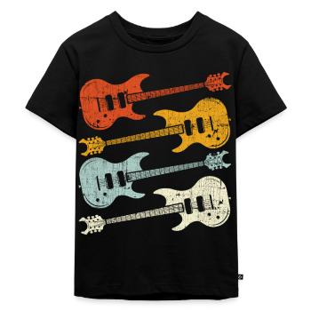 Gitarre - Kinder Premium Bio T-Shirt - Schwarz - Vorne - Mikhail (115cm)