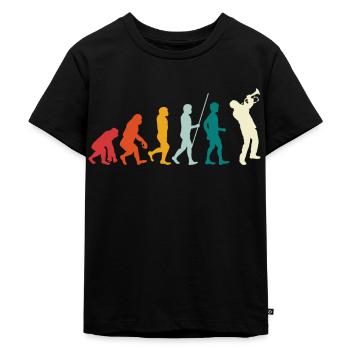 Evolution Trompete - Kinder Premium Bio T-Shirt - Schwarz - Vorne - Mikhail (115cm)