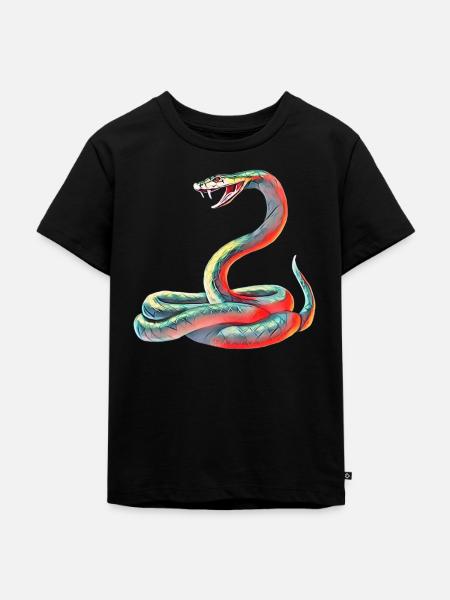 Schlange - Kinder Premium Bio T-Shirt - Schwarz