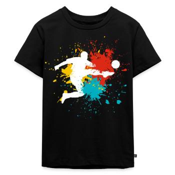 Fußball - Kinder Premium Bio T-Shirt - Schwarz - Vorne - Mikhail (115cm)