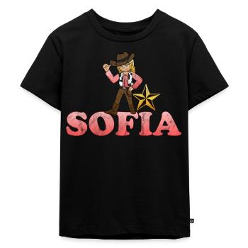 Sofia - Kinder Premium Bio T-Shirt - Schwarz - Vorne - Mikhail (115cm)