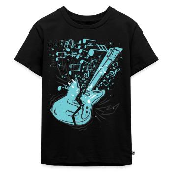 Musik Gitarre - Kinder Premium Bio T-Shirt - Schwarz - Vorne - Mikhail (115cm)