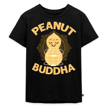 Buddha Erdnuss - Kinder Premium Bio T-Shirt - Schwarz - Vorne - Mikhail (115cm)