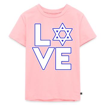 Hanoukka juive avec l’étoile de David - Love - T-shirt Premium bio Enfant - rose - Devant - AI Model Kid Female (0cm)
