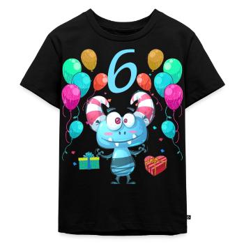 Monster Geburtstagsshirt für Kinder 6 Jahre - Kinder Premium Bio T-Shirt - Schwarz - Vorne - Mikhail (115cm)
