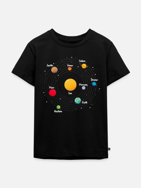 Planeten - Kinder Premium Bio T-Shirt - Schwarz