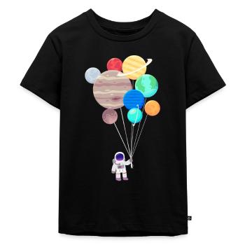 Pianeta astronauta - Maglietta ecologica premium per bambini - nero - Fronte - Mikhail (115cm)