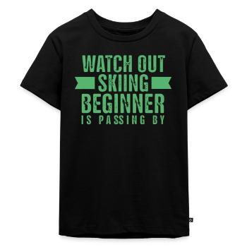Cours de ski pour débutants Cours de ski Débutants Débutants - T-shirt Premium bio Enfant - noir - Devant - Mikhail (115cm)