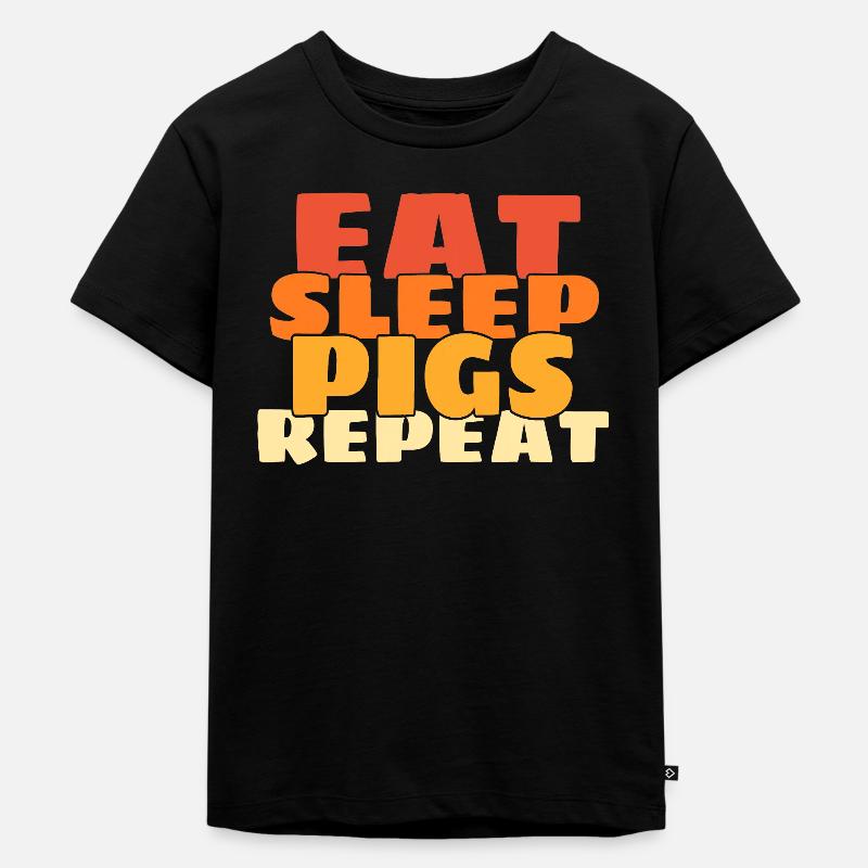 Schwein - Kinder Premium Bio T-Shirt - Schwarz