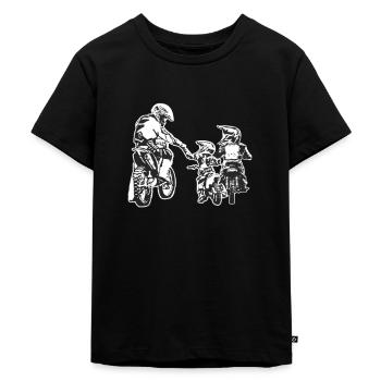 Papa Papa Moto Cadeau de motocross pour la fête des pères - T-shirt Premium bio Enfant - noir - Devant - Mikhail (115cm)