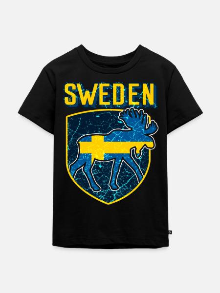 Schweden Elch - Kinder Premium Bio T-Shirt - Schwarz