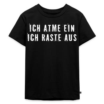 Ich atme ein. Ich raste aus - Kinder Premium Bio T-Shirt - Schwarz - Vorne - Mikhail (115cm)