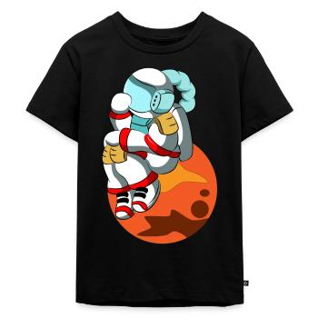Nachdenkender Astronaut - Kinder Premium Bio T-Shirt - Schwarz - Vorne - Mikhail (115cm)