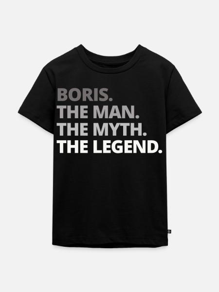 Boris name saying gift - Kids Premium Organic T-Shirt - black