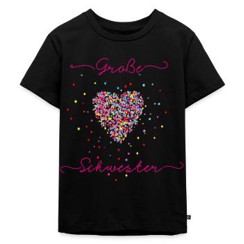Kinder Große Schwester, Baby, Babyparty - Kinder Premium Bio T-Shirt - Schwarz - Vorne - Mikhail (115cm)