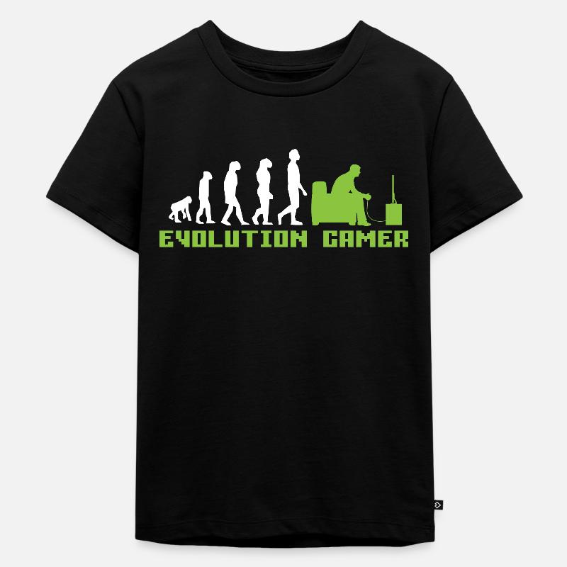 Evolution Gamer - Kinder Premium Bio T-Shirt - Schwarz