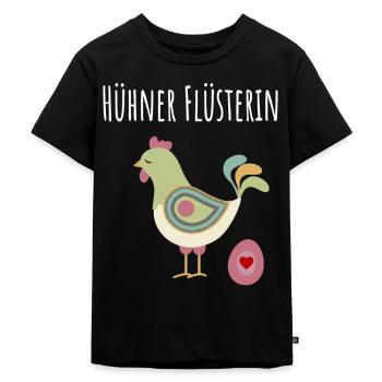Hühner Flüsterin - Hühner Flüsterer Landwirtin - Kinder Premium Bio T-Shirt - Schwarz - Vorne - Mikhail (115cm)