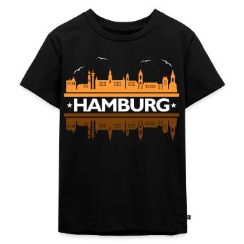 Hamburg - Kinder Premium Bio T-Shirt - Schwarz - Vorne - Mikhail (115cm)