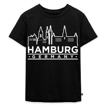 Hamburg - Kinder Premium Bio T-Shirt - Schwarz - Vorne - Mikhail (115cm)