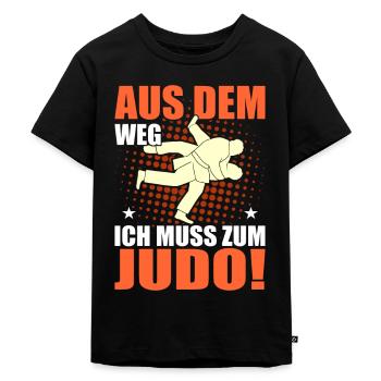 Judo - Kinder Premium Bio T-Shirt - Schwarz - Vorne - Mikhail (115cm)
