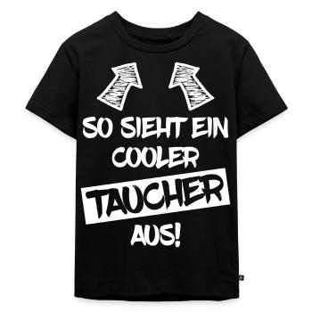 Taucher Tauchen - Kinder Premium Bio T-Shirt - Schwarz - Vorne - Mikhail (115cm)