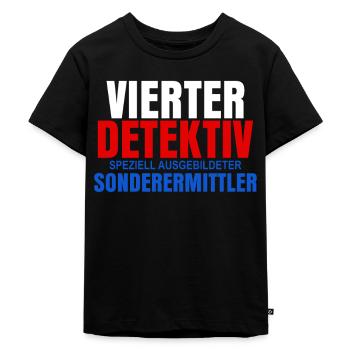 Detektiv - Kinder Premium Bio T-Shirt - Schwarz - Vorne - Mikhail (115cm)