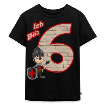 Geburtstagsshirt Ritter - Geburtstag 6 Jahre Junge - Kinder Premium Bio T-Shirt - Schwarz - Vorne - Mikhail (115cm)
