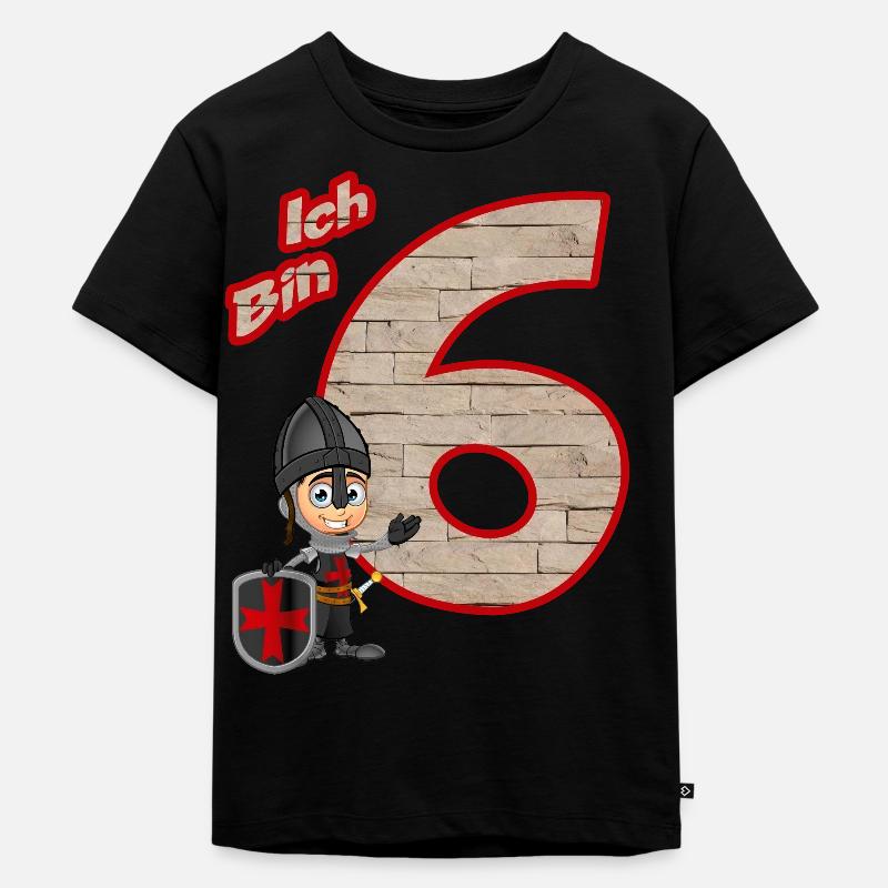 Geburtstagsshirt Ritter - Geburtstag 6 Jahre Junge - Kinder Premium Bio T-Shirt - Schwarz