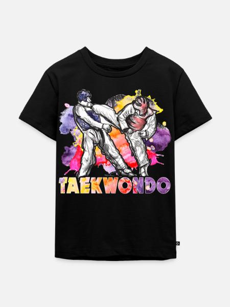 Taekwondo Taekwondo Bunt - Kinder Premium Bio T-Shirt - Schwarz