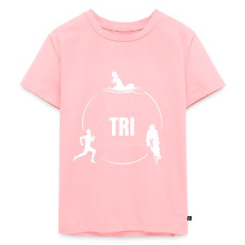 Triathlon Tri Gift - Kids Premium Organic T-Shirt - rose - Front - AI Model Kid Female (0cm)