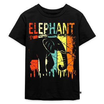éléphant - T-shirt Premium bio Enfant - noir - Devant - Mikhail (115cm)