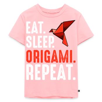 origami - T-shirt Premium bio Enfant - rose - Devant - AI Model Kid Female (0cm)