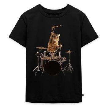 Schlagzeug Schlagzeuger Drummer Geschenk - Kinder Premium Bio T-Shirt - Schwarz - Vorne - Mikhail (115cm)