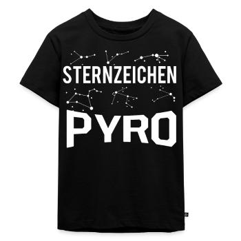 Sternzeichen Pyro Pyromane Silvester Feuerwerk - Kinder Premium Bio T-Shirt - Schwarz - Vorne - Mikhail (115cm)