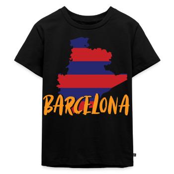 Barcelona - Kids Premium Organic T-Shirt - black - Front - Mikhail (115cm)