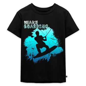 Wakeboard - Kids Premium Organic T-Shirt - black - Front - Mikhail (115cm)