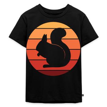 Eichhörnchen - Kinder Premium Bio T-Shirt - Schwarz - Vorne - Mikhail (115cm)