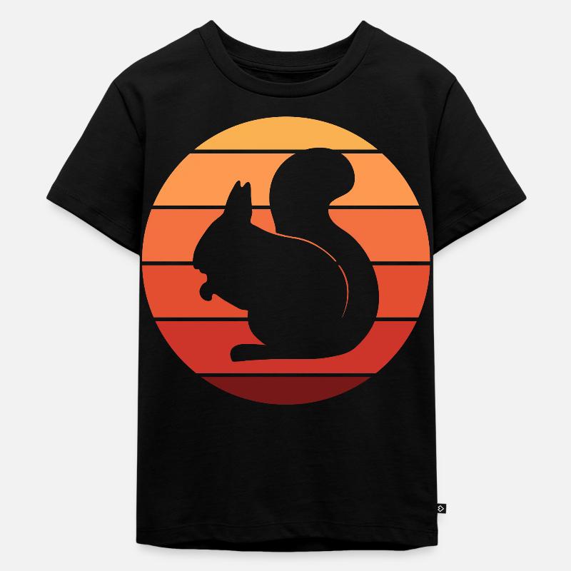Eichhörnchen - Kinder Premium Bio T-Shirt - Schwarz