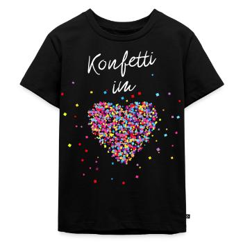Konfetti im Herzen - Kinder Premium Bio T-Shirt - Schwarz - Vorne - Mikhail (115cm)