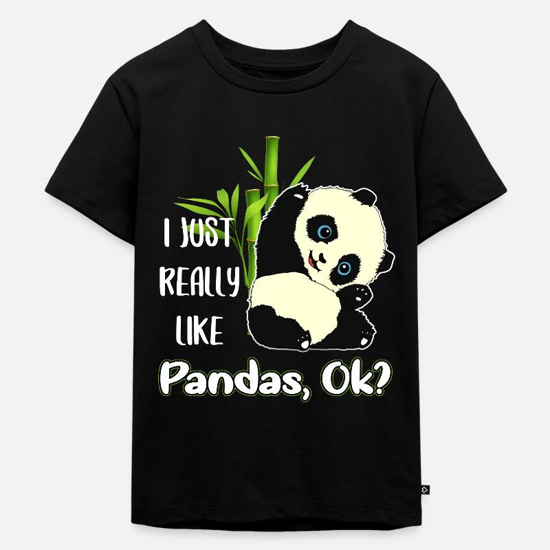 Simplemente me gusta Panda Panda Bear Koala Gift - Camiseta ecológica prémium para niños - negro