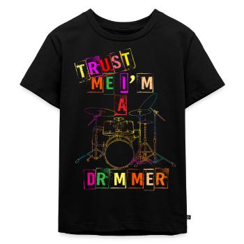 TAMBOURS - T-shirt Premium bio Enfant - noir - Devant - Mikhail (115cm)
