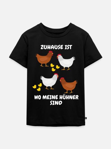 Hühner - Kinder Premium Bio T-Shirt - Schwarz