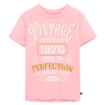 Anniversaire né en 1976 - T-shirt Premium bio Enfant - rose - Devant - AI Model Kid Female (0cm)