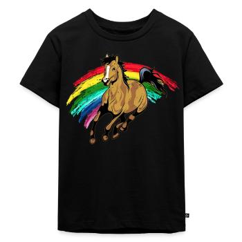 Chevaux équitation - T-shirt Premium bio Enfant - noir - Devant - Mikhail (115cm)