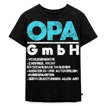 Opa GMBH - Kinder Premium Bio T-Shirt - Schwarz - Vorne - Mikhail (115cm)