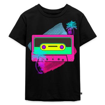 80er party - Kinder Premium Bio T-Shirt - Schwarz - Vorne - Mikhail (115cm)