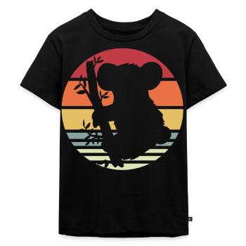 Koala - Kinder Premium Bio T-Shirt - Schwarz - Vorne - Mikhail (115cm)