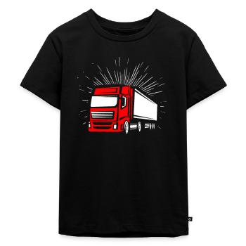 LKW - Kinder Premium Bio T-Shirt - Schwarz - Vorne - Mikhail (115cm)